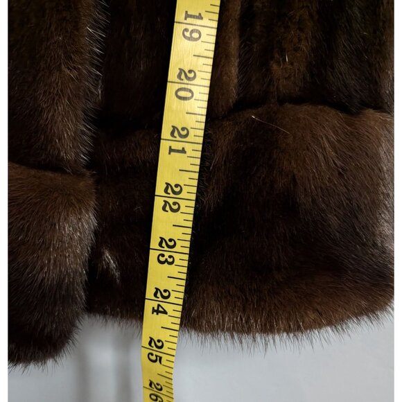 Roy H. Bjorkman Vintage Brown Mink Fur Double-Breasted Car Coat Collar pockets - Picture 10 of 16